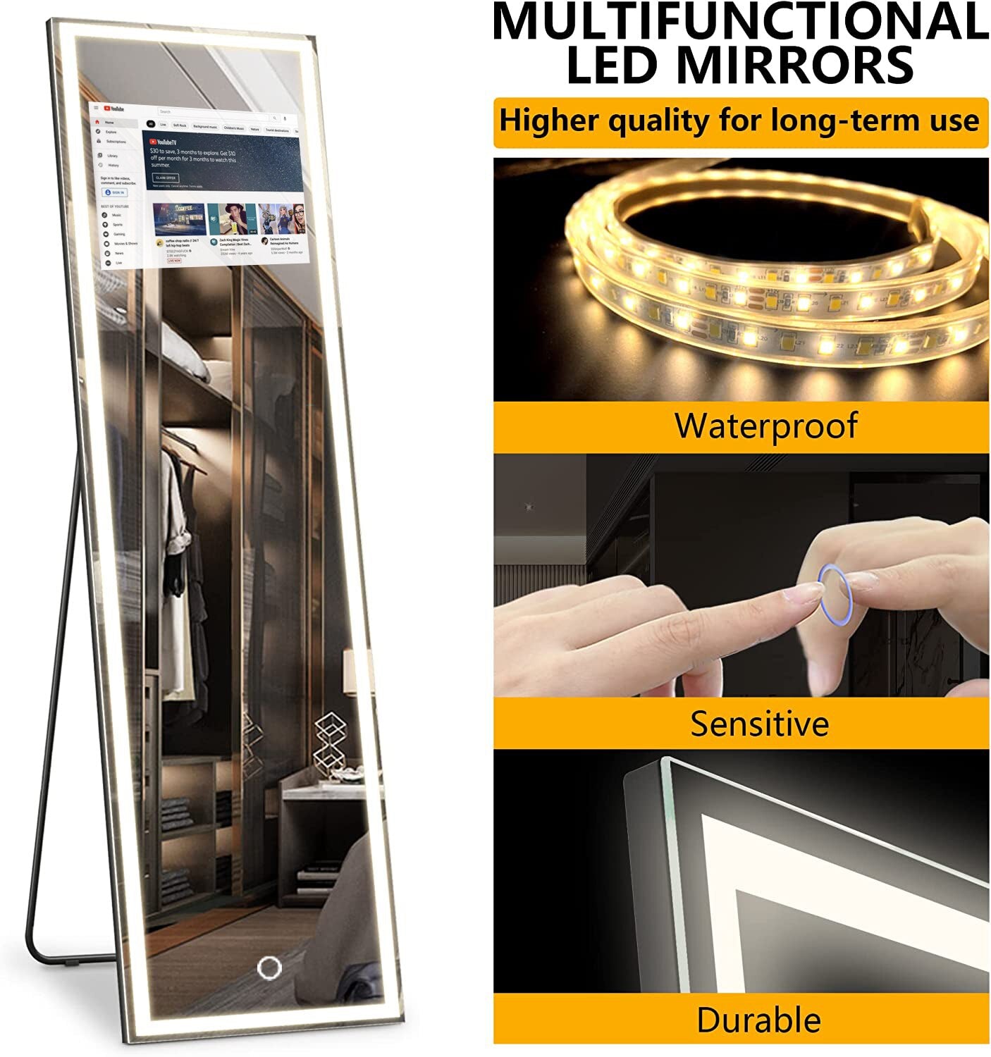 Intelligenter Badezimmerspiegel mit LED-Spiegel