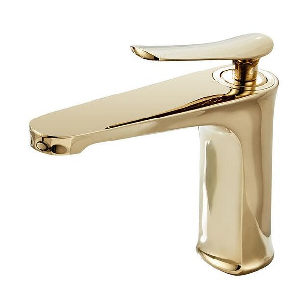 Deckmontierter Wasserhahn in Wei&szlig; und Gold